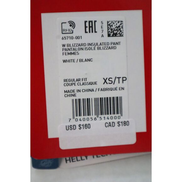 Helly Hansen 65710-001 Women's Sz XS White Blizzard Insulated Ski Pants - Picture 5 of 14